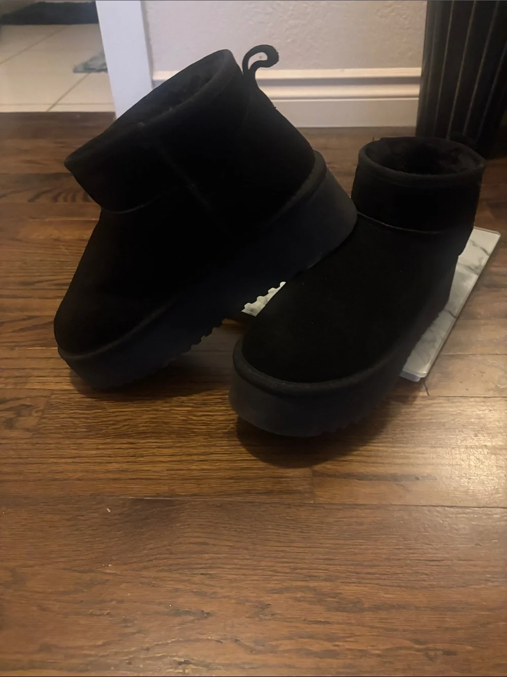 Project Cloud “Ugg style” Black Platform Ankle Boots - Women's Cozy Slip-On